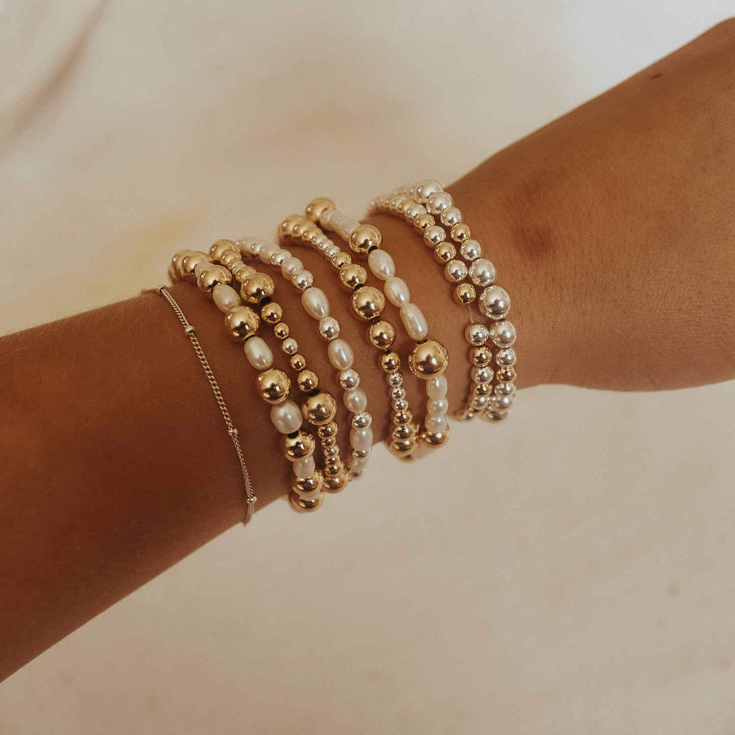 The Elaine Beaded Stretch Bracelets