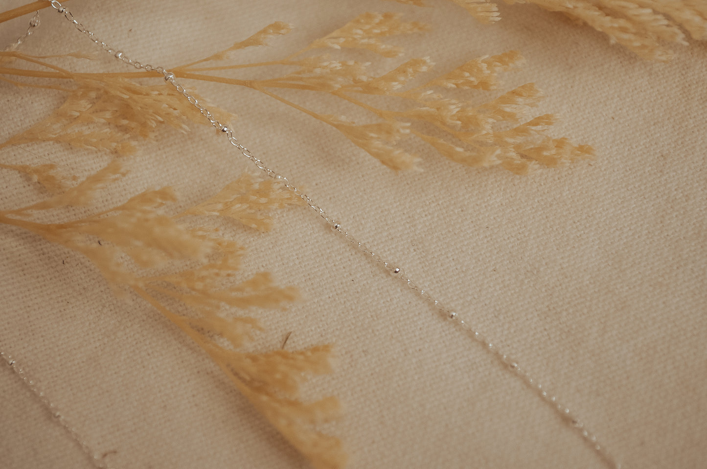 The Silver Dainty Beaded Chain