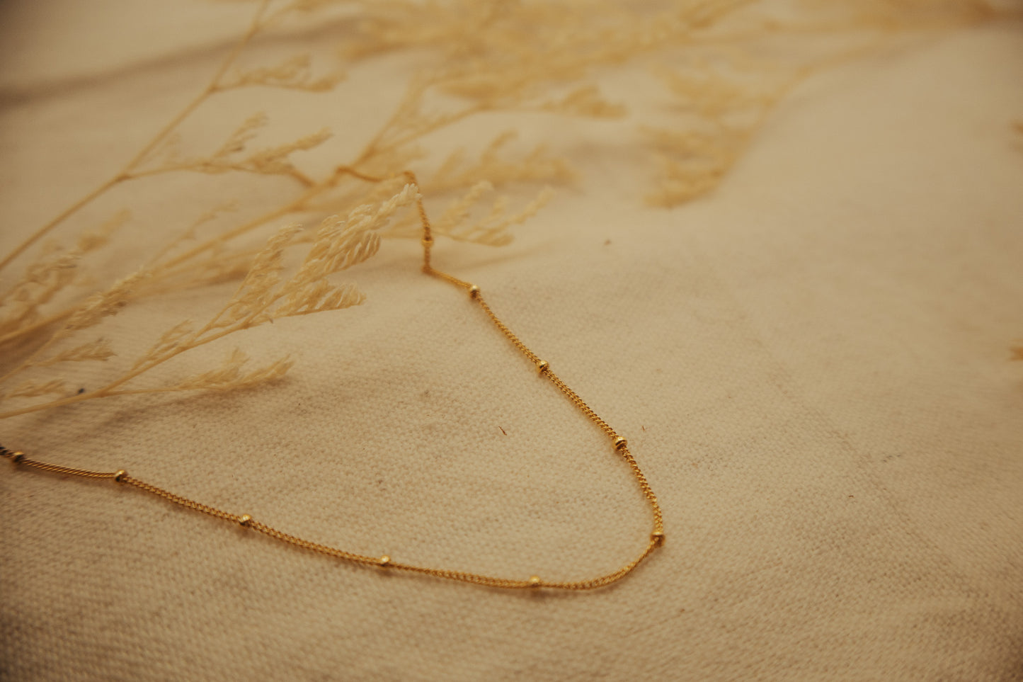 The Beaded Gold Curb Chain