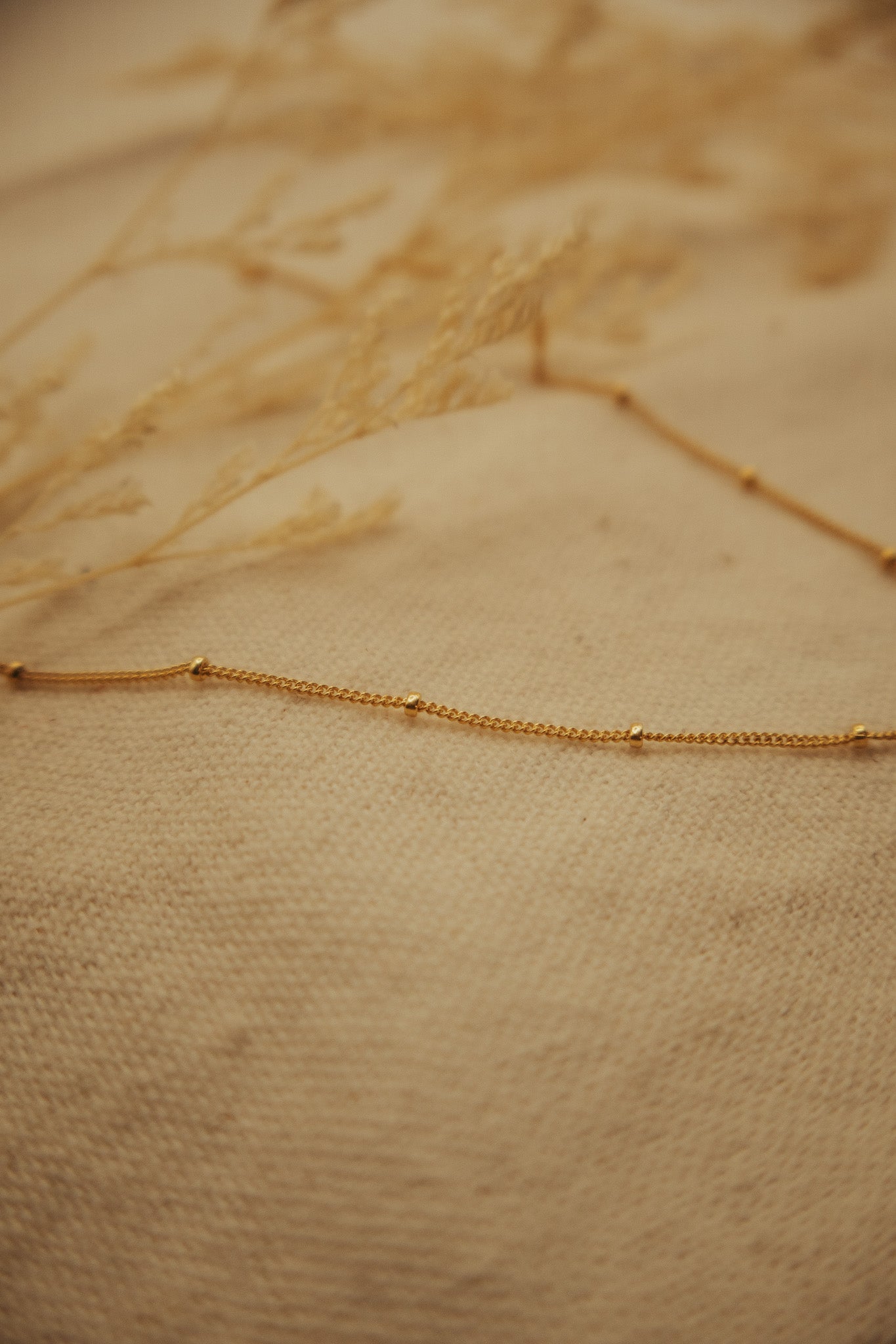 The Beaded Gold Curb Chain