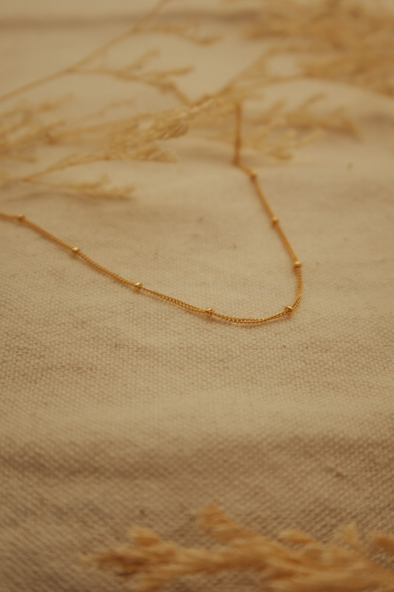 The Beaded Gold Curb Chain